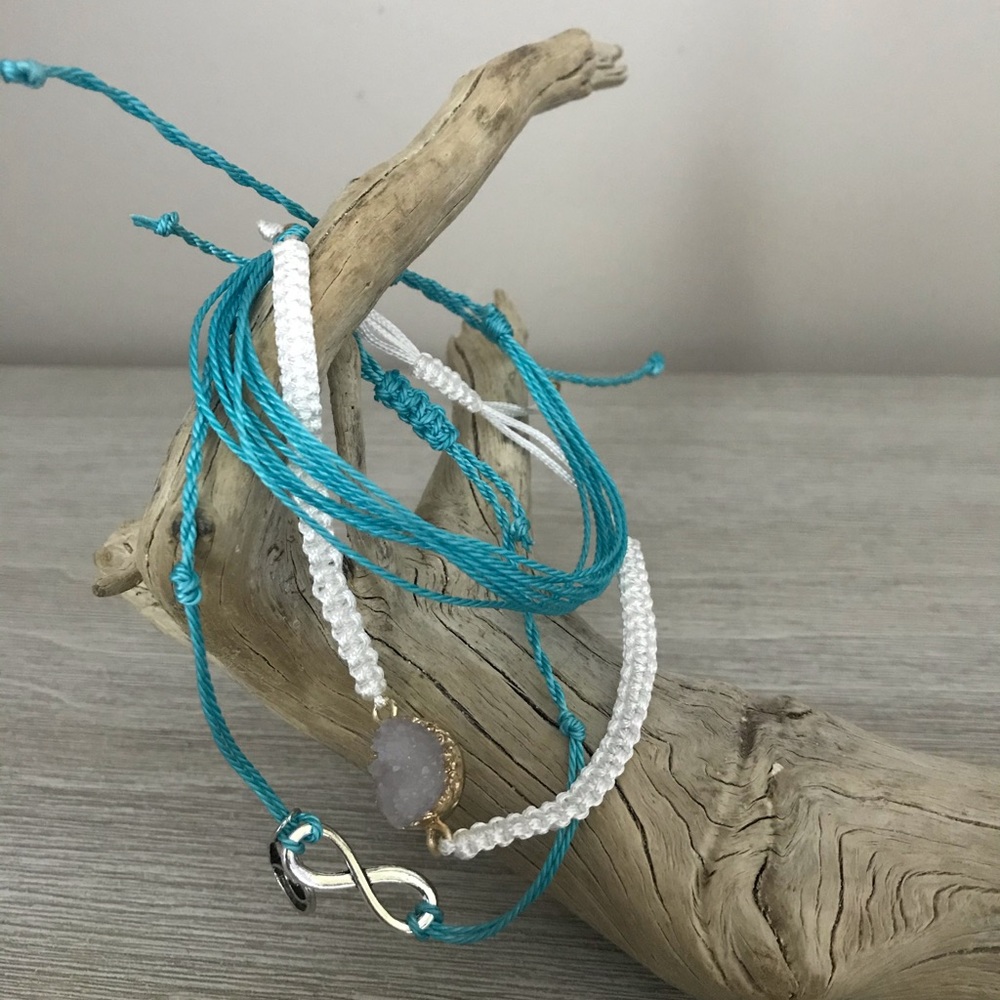 Boho adjustable bracelet/anklet set. - Picture 1 of 3